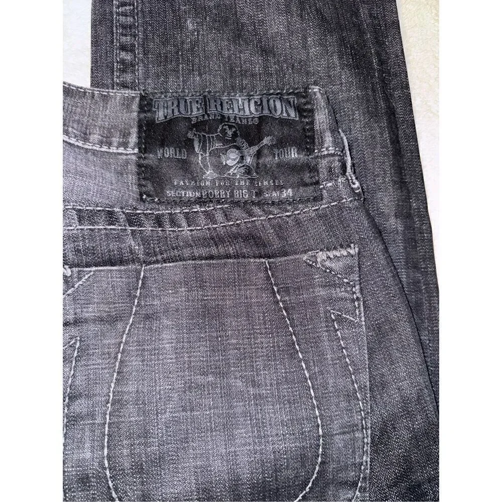Vintage Y2K true religion black denim jeans size 33